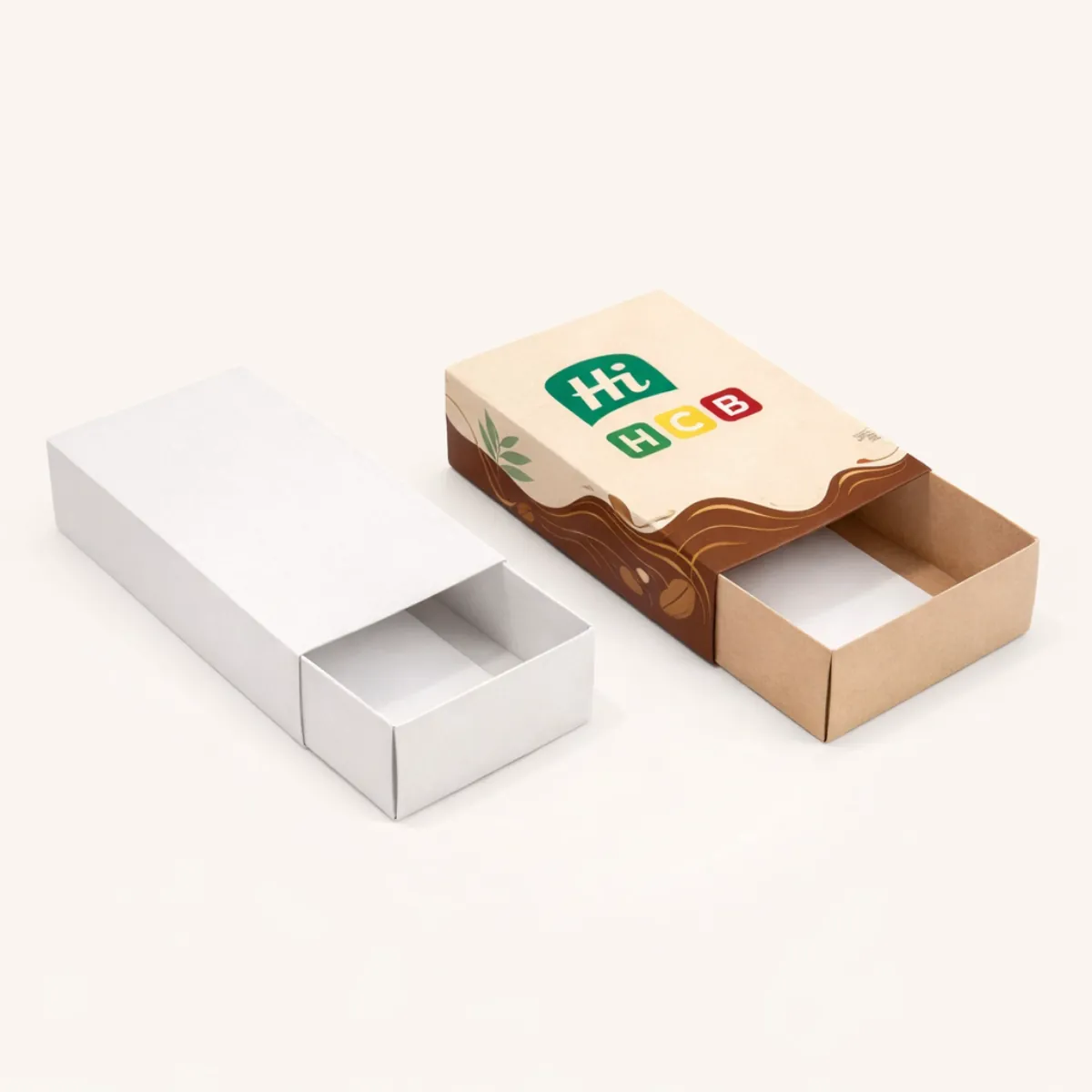 Elegant tray and sleeve CBD chocolate boxes with a sliding mechanism and custom internal product dividers- class=